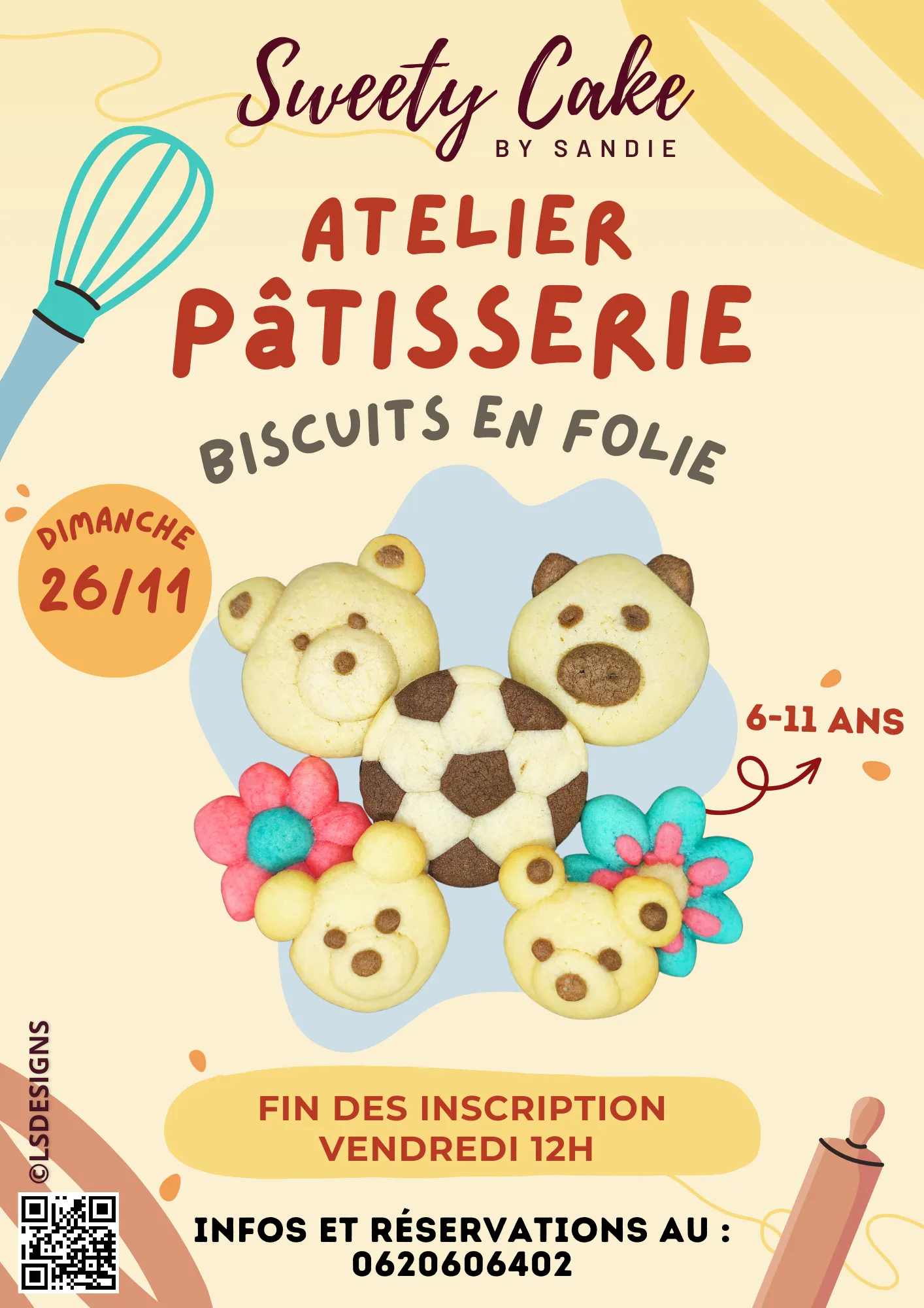 Yellow Lively Illustrated Pancake Day Cooking Class Poster